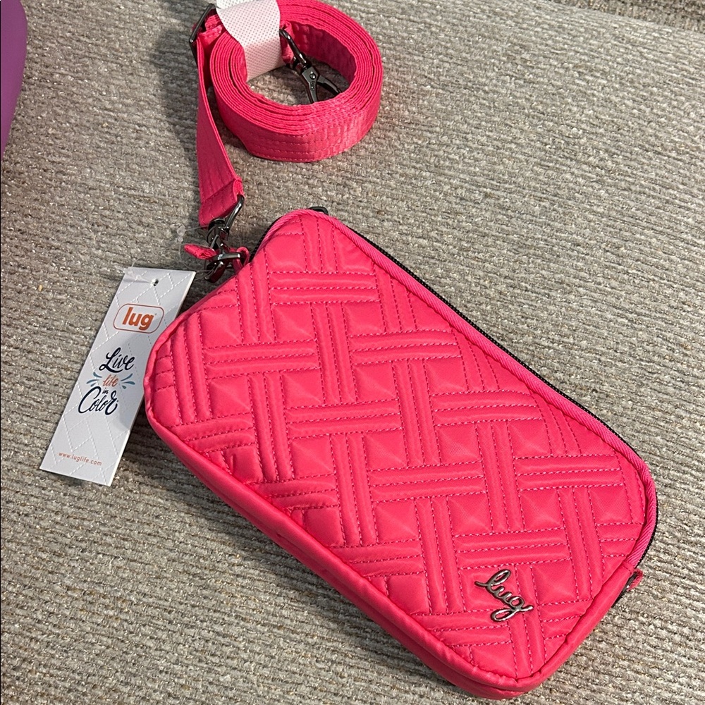 Lug Coupe XL Vibrant Pink Quilted Crossbody Bag